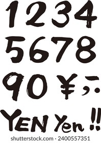 Numbers and units, for Japanese price cards