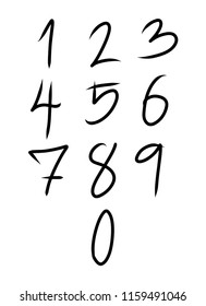 The numbers in a variety of formats. The white background, vector
