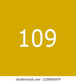 Numbers vector of 109 with yellow pastel background. Fit for your type or kids poster for learn numbers.
