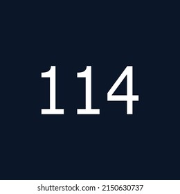 Numbers vector of 114 with dark background. Fit for your type or kids poster for learn numbers.