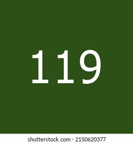 Numbers vector of 119 with dark green background. Fit for your type or kids poster for learn numbers.