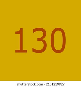 Numbers vector of 130 with yellow background. Fit for your type or kids poster for learn numbers.