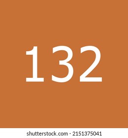 Numbers vector of 132 with orange background. Fit for your type or kids poster for learn numbers.