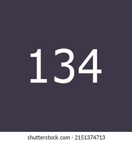 Numbers vector of 134 with dark background. Fit for your type or kids poster for learn numbers.