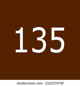 Numbers vector of 135 with dark background. Fit for your type or kids poster for learn numbers.