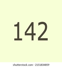 Numbers vector of 142 with pastel background. Fit for your type or kids poster for learn numbers.