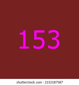Numbers vector of 153 with dark red background. Fit for your type or kids poster for learn numbers.