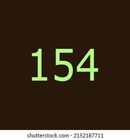 Numbers vector of 154 with dark background. Fit for your type or kids poster for learn numbers.