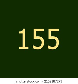 Numbers vector of 155 with dark background. Fit for your type or kids poster for learn numbers.