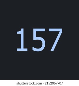 Numbers vector of 157 with dark background. Fit for your type or kids poster for learn numbers.