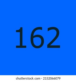 Numbers vector of 162 with light blue background. Fit for your type or kids poster for learn numbers.