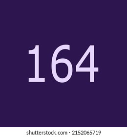Numbers vector of 164 with dark purple background. Fit for your type or kids poster for learn numbers.
