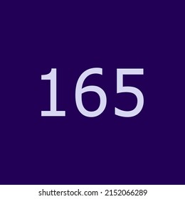 Numbers vector of 165 with dark purple background. Fit for your type or kids poster for learn numbers.