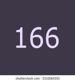 Numbers vector of 166 with dark background. Fit for your type or kids poster for learn numbers.