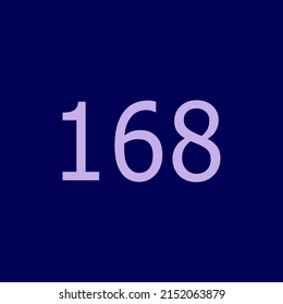 Numbers vector of 168 with dark purple background. Fit for your type or kids poster for learn numbers.
