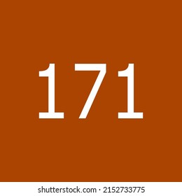 Numbers vector of 171 with orange background. Fit for your type or kids poster for learn numbers.