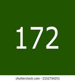 Numbers vector of 172 with dark green background. Fit for your type or kids poster for learn numbers.