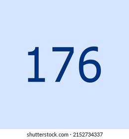 Numbers vector of 176 with soft blue background. Fit for your type or kids poster for learn numbers.