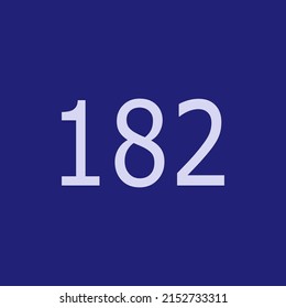 Numbers vector of 182 with dark blue background. Fit for your type or kids poster for learn numbers.