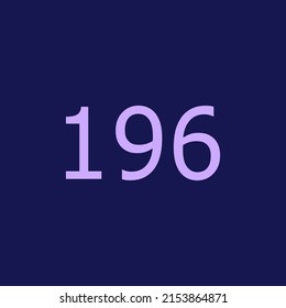 Numbers vector of 196 with dark blue background. Fit for your type or kids poster for learn numbers.