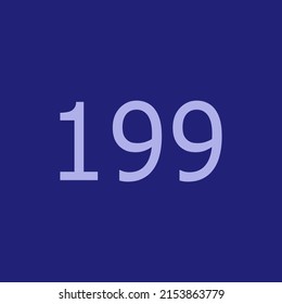 Numbers vector of 199 with dark blue background. Fit for your type or kids poster for learn numbers.