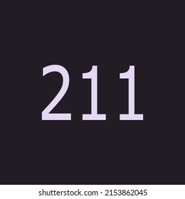 Numbers vector of 211 with dark background. Fit for your type or kids poster for learn numbers.