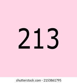 Numbers vector of 213 with soft pink background. Fit for your type or kids poster for learn numbers.