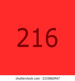 Numbers Vector 216 Light Red Background Stock Vector (Royalty Free ...