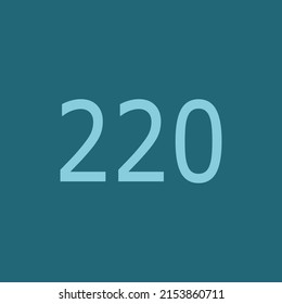 Numbers vector of 220 with pastel background. Fit for your type or kids poster for learn numbers.