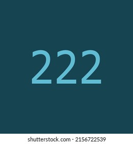 Numbers vector of 222 with dark blue background. Fit for your type or kids poster for learn numbers.