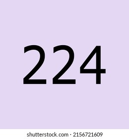 Numbers vector of 224 with pastel background. Fit for your type or kids poster for learn numbers.