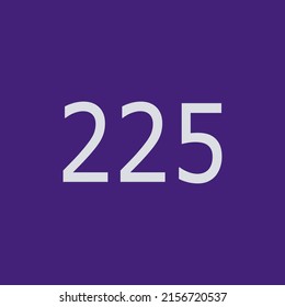 Numbers vector of 225 with dark purple background. Fit for your type or kids poster for learn numbers.