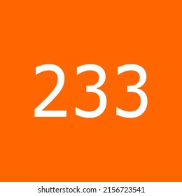 Numbers Vector 233 Orange Background Fit Stock Vector (Royalty Free ...