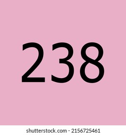 Numbers vector of 238 with pink background. Fit for your type or kids poster for learn numbers.