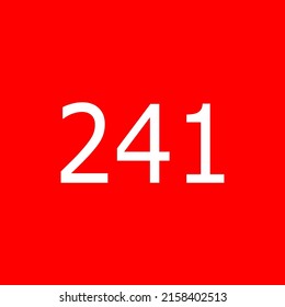 Numbers vector of 241 with light red background. Fit for your type or kids poster for learn numbers.