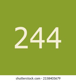 Numbers vector of 244 with green pastel background. Fit for your type or kids poster for learn numbers.