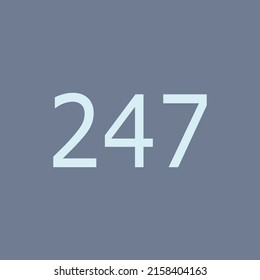 Numbers vector of 247 with grey background. Fit for your type or kids poster for learn numbers.