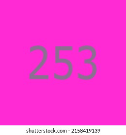 Numbers vector of 253 with light pink background. Fit for your type or kids poster for learn numbers.