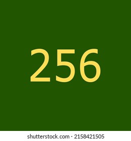 Numbers vector of 256 with dark green background. Fit for your type or kids poster for learn numbers.