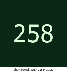 Numbers vector of 258 with dark  background. Fit for your type or kids poster for learn numbers.