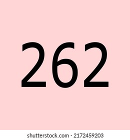 Numbers vector of 262 with soft pink background. Fit for your type or kids poster for learn numbers.