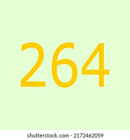 Numbers vector of 264 with soft green background. Fit for your type or kids poster for learn numbers.