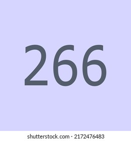 Numbers vector of 266 with soft piurple background. Fit for your type or kids poster for learn numbers.