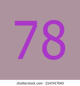 Numbers vector of 78 with dark soft background. Fit for your type or kids poster for learn numbers.