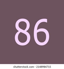 Numbers vector of 86 with pastel background. Fit for your type or kids poster for learn numbers.