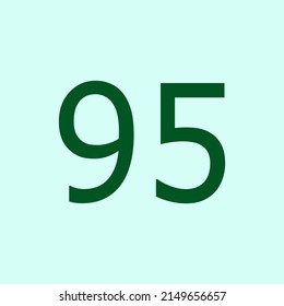 Numbers vector of 95 with pastel background. Fit for your type or kids poster for learn numbers.