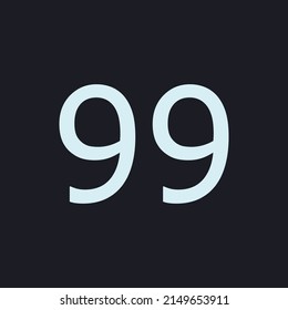 Numbers vector of 99 with dark background. Fit for your type or kids poster for learn numbers.
