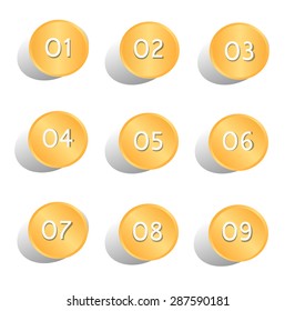 Numbers vector button design