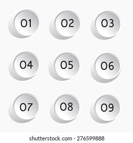 Numbers vector button design black