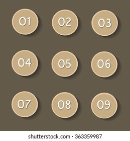 Numbers vector button design cream